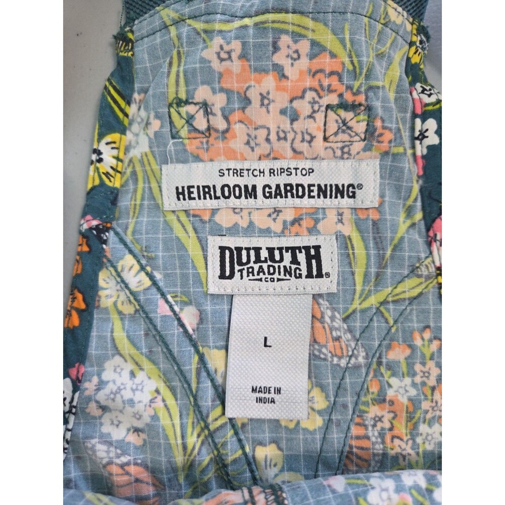 Duluth trading co Heirloom Gardening 7" Short Overalls large monarch new with ta - Picture 4 of 4